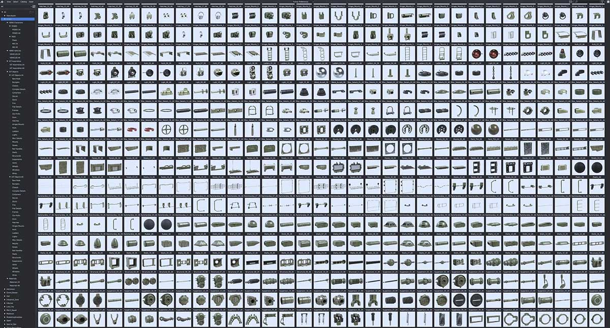 军事武装人物坦克装甲车车辆零部件3D模型资产(Blender/Unreal/FBX/OBJ) BigMediumSmall – Armor