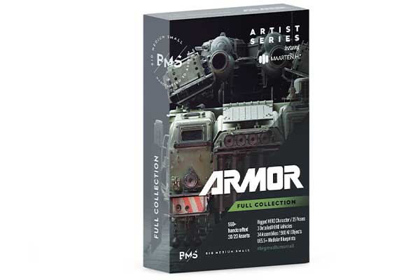 军事武装人物坦克装甲车车辆零部件3D模型资产(Blender/Unreal/FBX/OBJ) BigMediumSmall – Armor