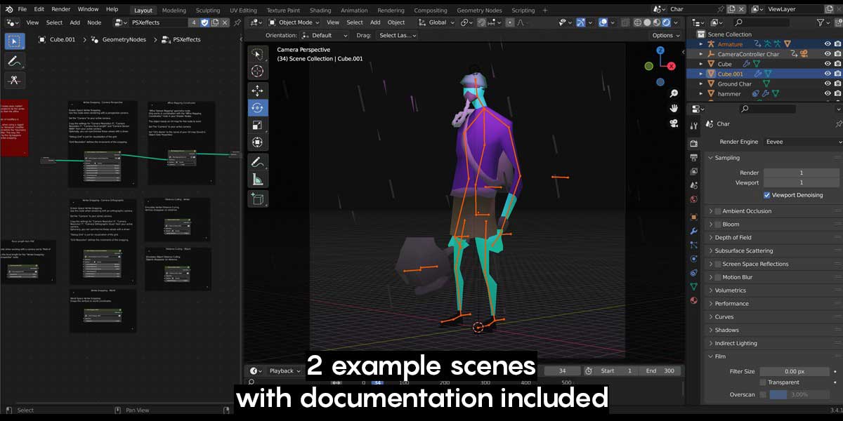 Blender经典PlayStation 1游戏画面风格节点预设 Drips Psx Efx – Playstation 1 Effects V1.4
