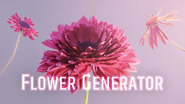 花朵生长动画模型节点Blender预设 Flower Generator v1.1