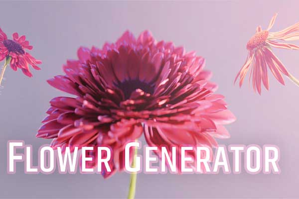 花朵生长动画模型节点Blender预设 Flower Generator v1.1