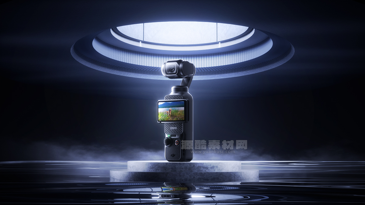 C4D大疆云台相机场景OC渲染工程大疆Osmo Pocket 3云台相机C4D模型下载