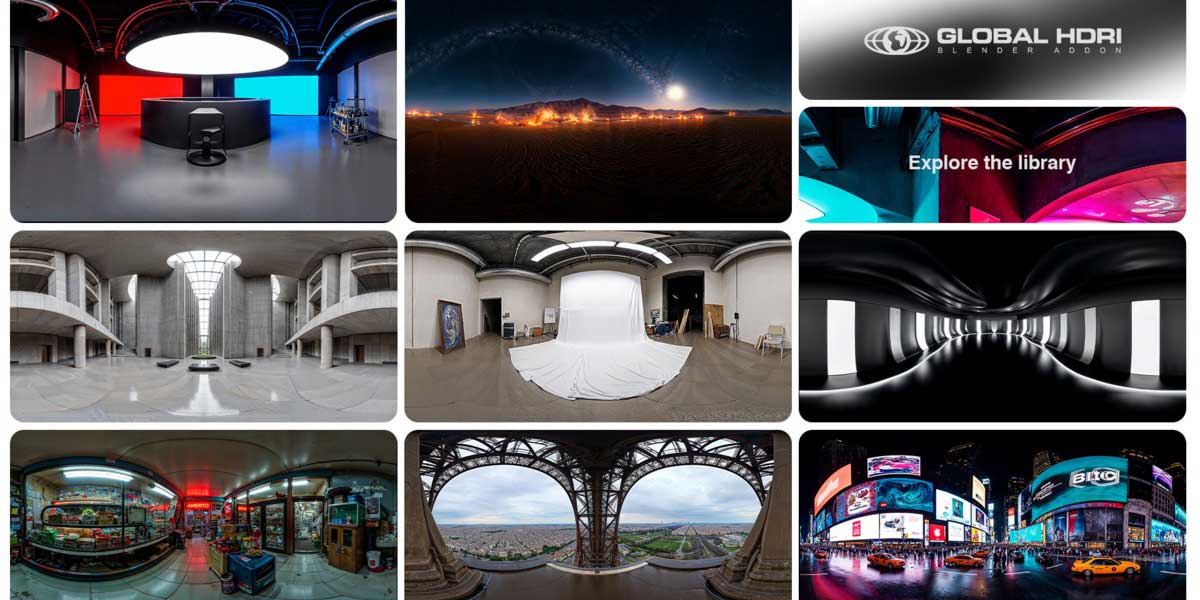 全局HDRI环境光照明完整Blender资产库 Global Hdri V1.0 – 500+ Hdris – Masters The Light