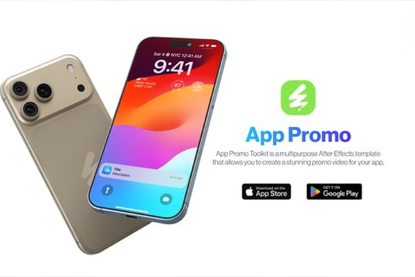 iPhone 17 Pro Max样机应用APP展示AE动画模板