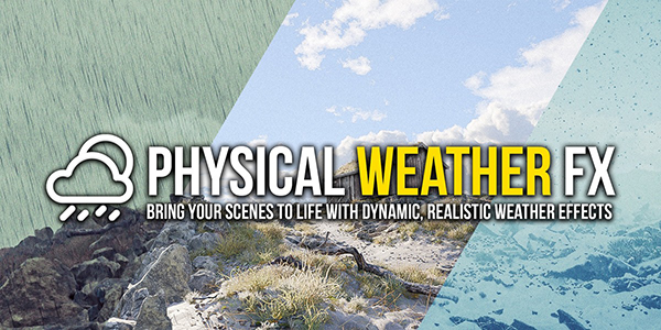 一键生成雨雪雾风闪电天气Blender插件 Physical Weather FX Pro V1.0