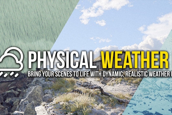 一键生成雨雪雾风闪电天气Blender插件 Physical Weather FX Pro V1.0