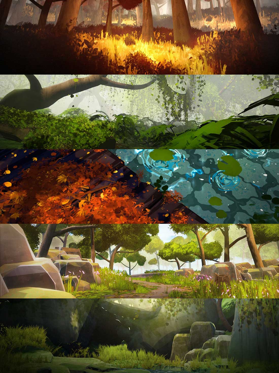 风格化自然植被岩石水体飞行生物Blender模型资产预设 Flora Assets: Stylized Nature Pack – Ecokit