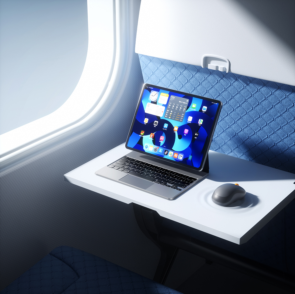 C4D ipad飞机桌椅窗户边场景OC渲染工程ipad3D模型下载