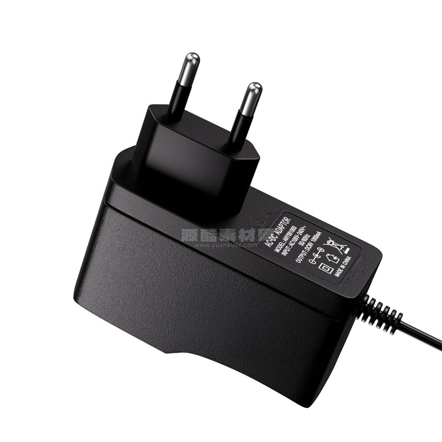 AC/DC电源适配器插头模型3D模型下载(C4D,FBX)