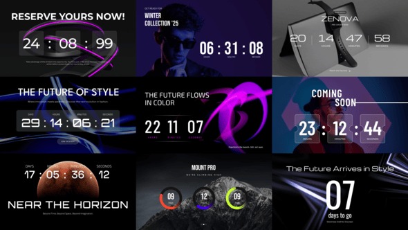 AE12种暗黑倒计时企业宣传动画模板 Dark Campaign Countdown