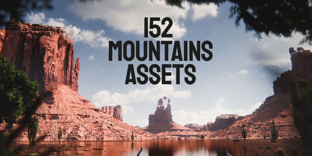 自然山脉山景冰川悬崖地形景观Blender模型资产库 Mountain Scapes