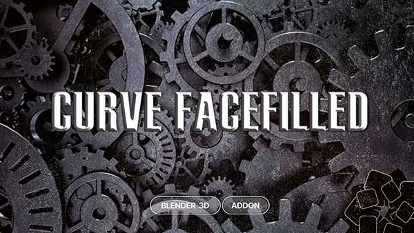 实时绘制复杂图形曲线Blender插件 Curve Facefilled V1.1.7