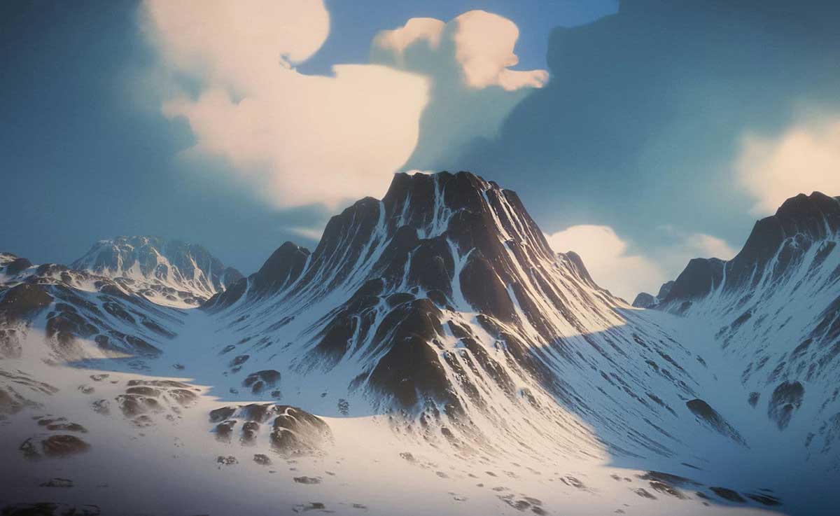 Blender风格化雪山草原沙漠山脉地形3D模型资产预设 Stylized Terrain And Mountain Library Terra Paint Pro