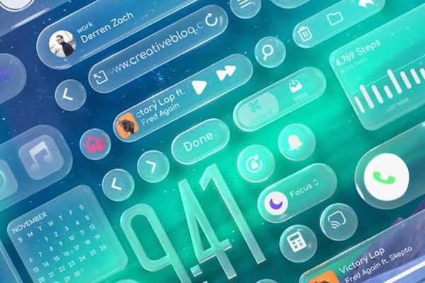 AE20个苹果液态玻璃UI动画模板 Glass UI Gadgets