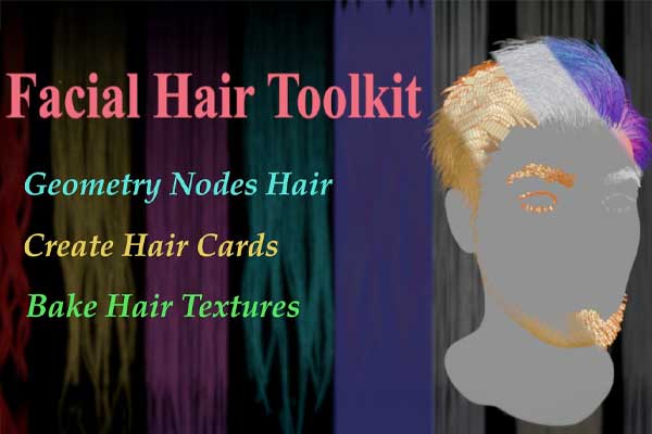 头发毛发模拟生成Blender插件 Facial Hair Toolkit V2.1.2