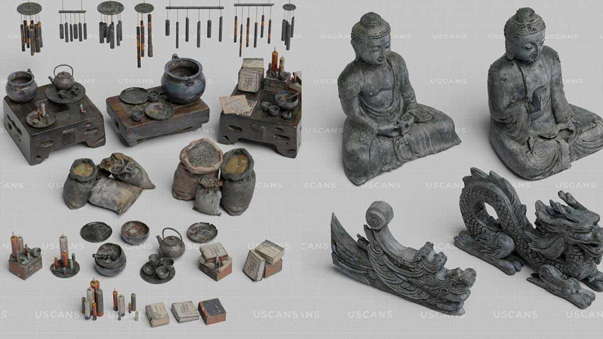 风之神殿雪山寺庙场景3D模型资产下载(Blender) Wind Temple