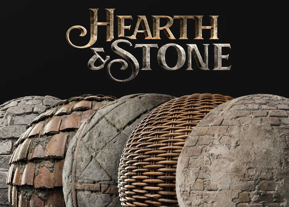 乡村建筑石材砖墙贴图材质素材包下载 KitBash3D – Hearth and Stone