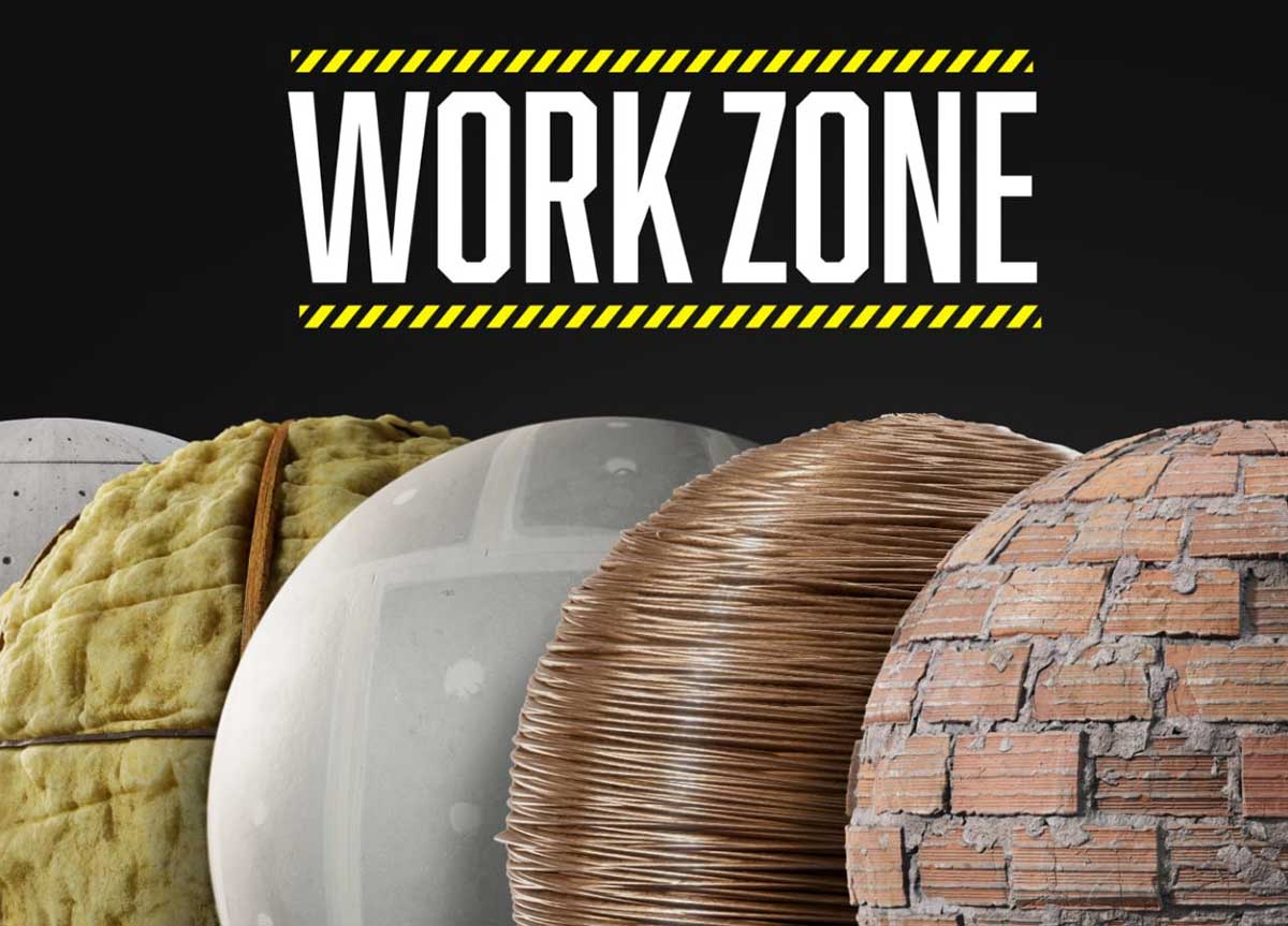 建筑施工场景贴图材质素材包下载 KitBash3D – Work Zone