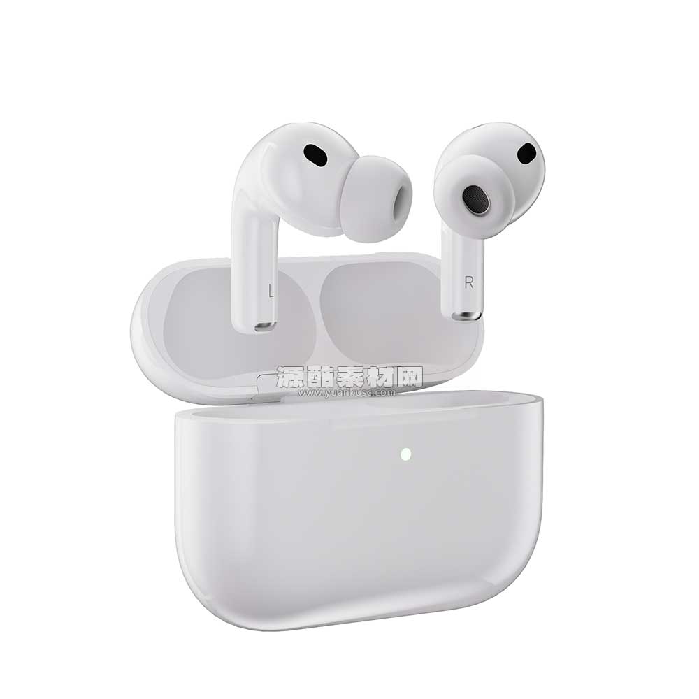 C4D新款Airpods Pro蓝牙耳机渲染工程蓝牙耳机3D模型下载(C4D,Blender)