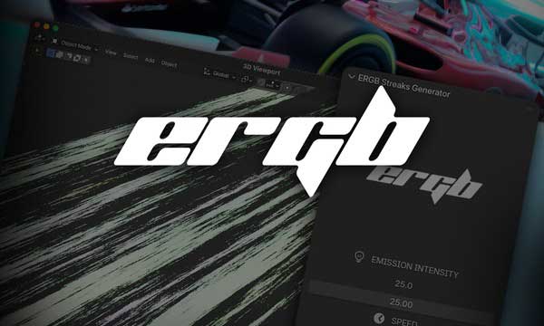 一键生成炫酷光轨动画Blender插件 ERGB Streak Panels v1.0.1