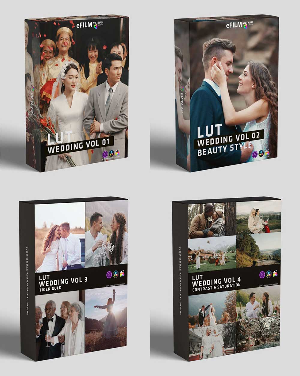 7套婚礼视频达芬奇调色LUTs预设+DCTL节点预设 Colorwheelstore – Combo Wedding Lut Pack