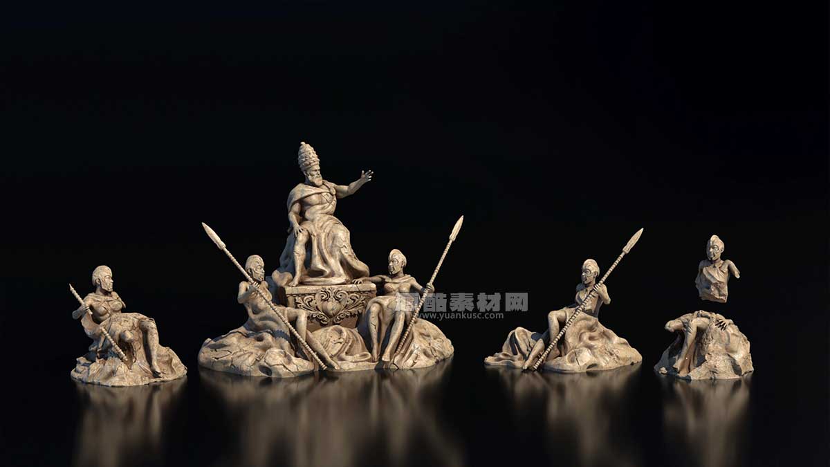 古罗马石头拱门人物雕像雕塑3D模型下载(Blender) Echoes of Empire – Ancient Rome-Inspired Kitbash Set