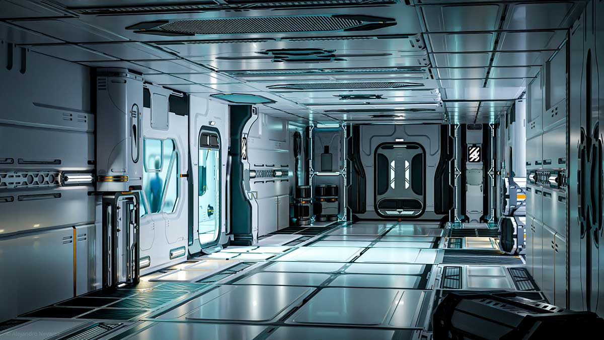 科幻金属室内建筑3D模型下载(Blender) 26 Sci-Fi 3D models – Interior Asset Pack