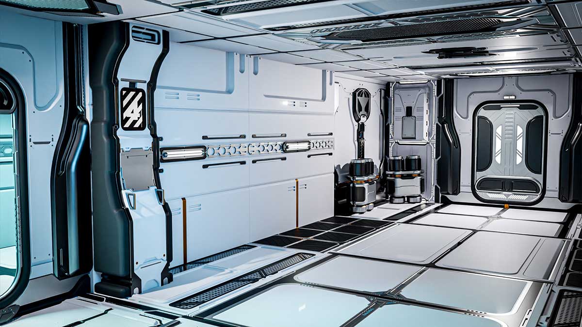科幻金属室内建筑3D模型下载(Blender) 26 Sci-Fi 3D models – Interior Asset Pack