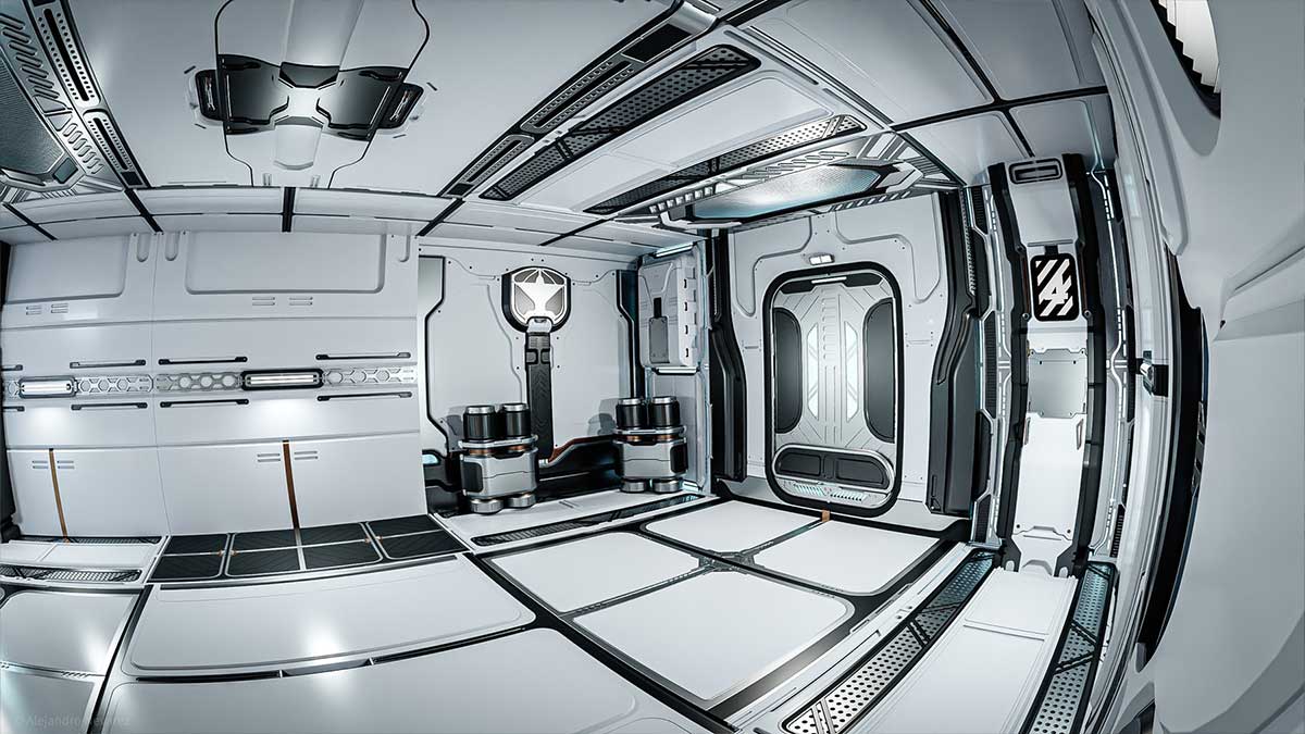 科幻金属室内建筑3D模型下载(Blender) 26 Sci-Fi 3D models – Interior Asset Pack