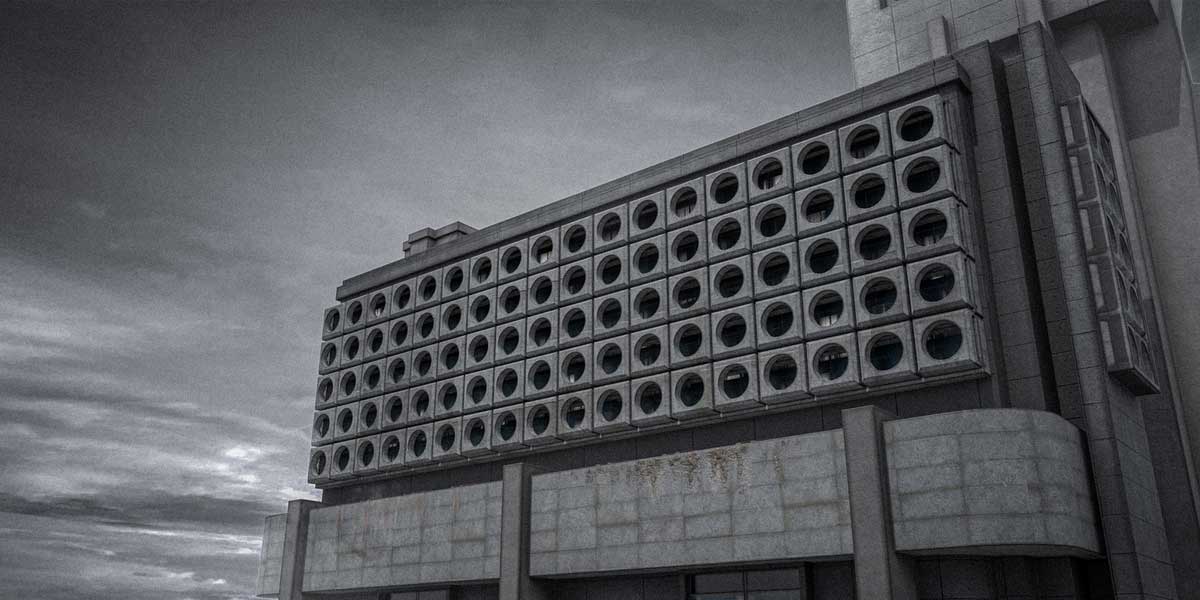 野兽派科幻反乌托邦建筑3D模型资产(Blender) Dystopian Blocks – Brutalist Structures Kitbash Buildings