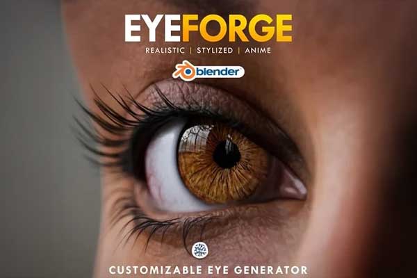 Blender眼球瞳孔模型生成插件 EyeForge V1.80 (Ultimate Eye Generator Addon for Blender)