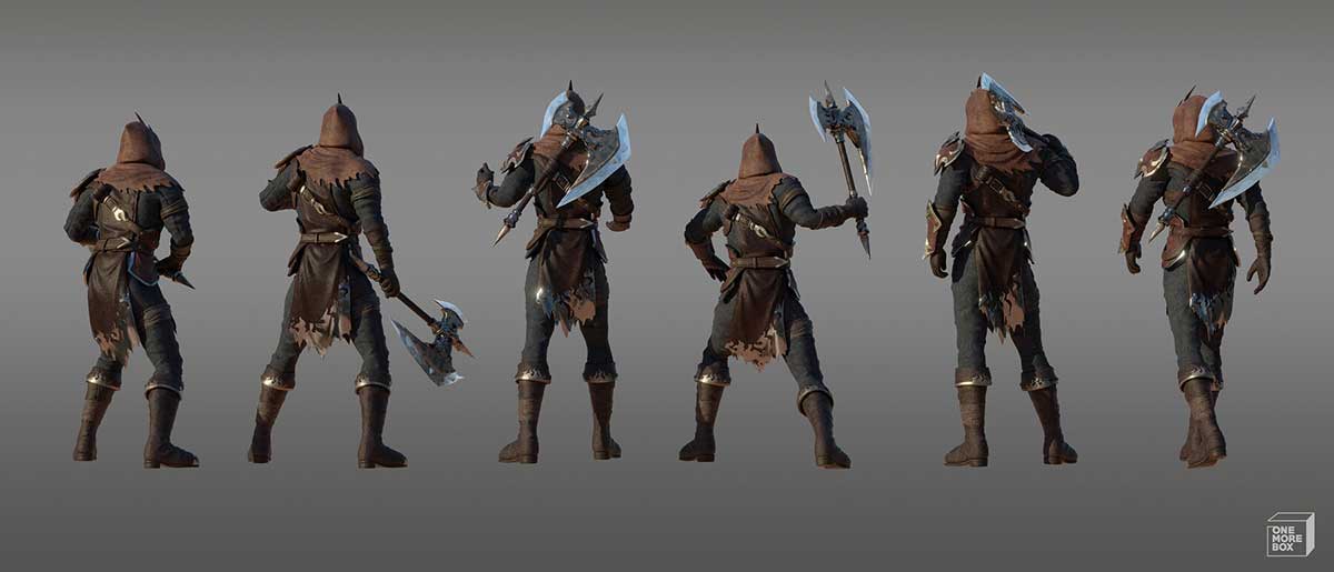 烈焰盗贼z战士人物角色3D模型下载(Blender,FBX) Blaze Bandit – 3D Character for Concept Art