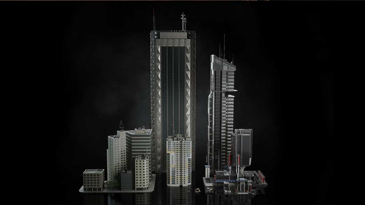 未来霓虹都市场景建筑3D模型套装下载(Blender) KitBash3D – Neo City