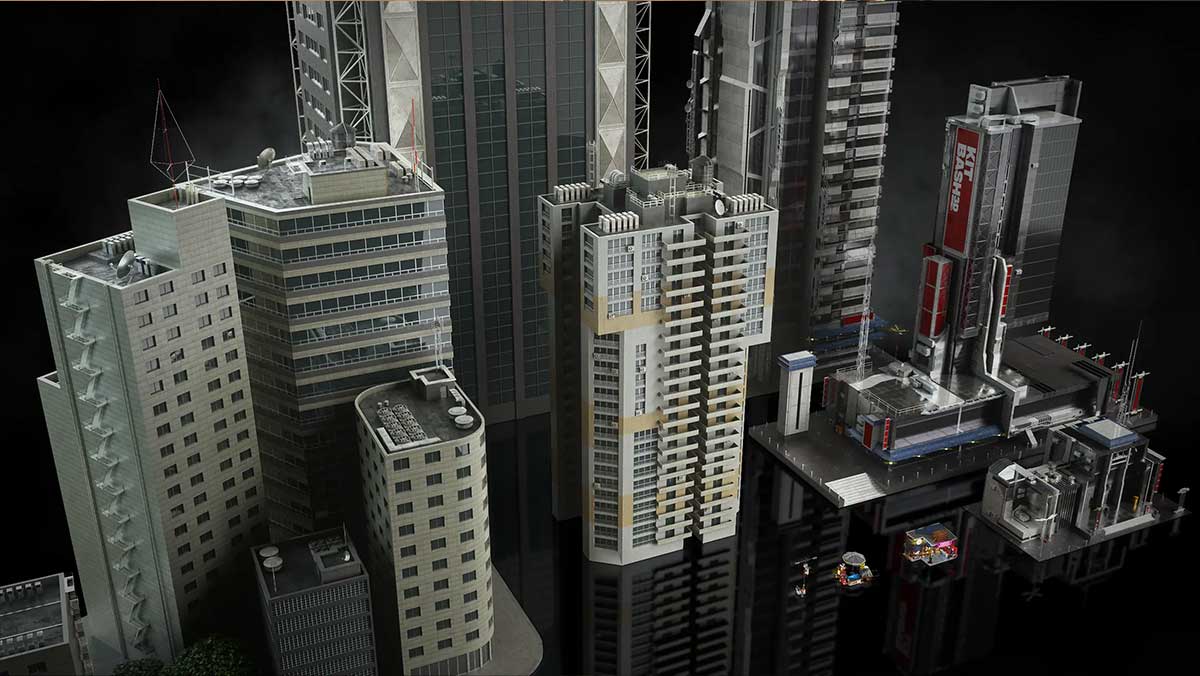 未来霓虹都市场景建筑3D模型套装下载(Blender) KitBash3D – Neo City