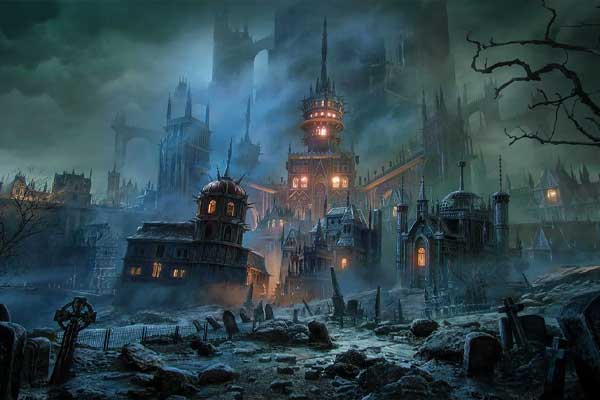 高品质暗黑哥特风幽灵领域城堡环境建筑3D模型下载(Blender) KitBash3D – Ghost Realm