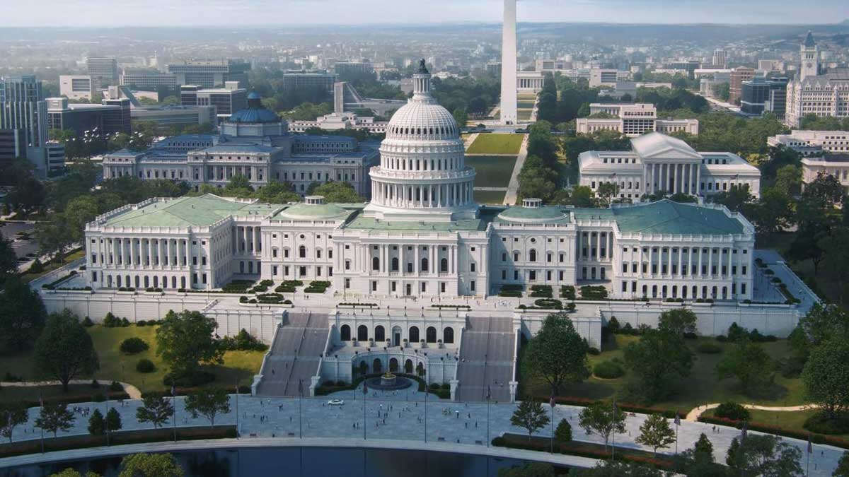 华盛顿特区白宫国会大厦最高法院等建筑3D模型资产下载(Blender) KitBash3D – Washington, D.C.