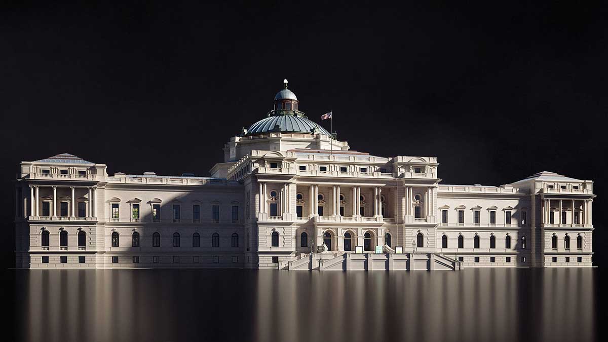 华盛顿特区白宫国会大厦最高法院等建筑3D模型资产下载(Blender) KitBash3D – Washington, D.C.