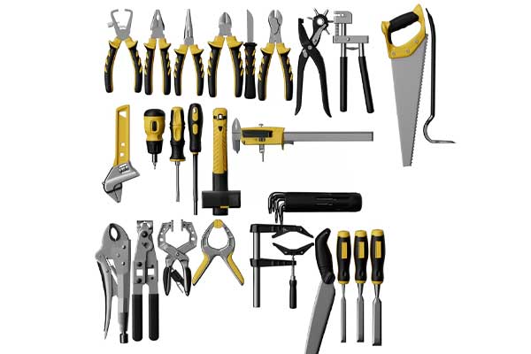 尖嘴钳剥线钳螺丝刀扳手等模型五金工具3D模型下载(C4D,FBX)