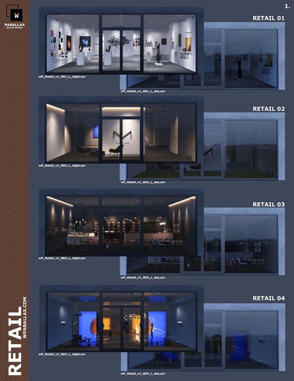 30个零售店贴图商场建筑OSL视差贴图 Retail 1