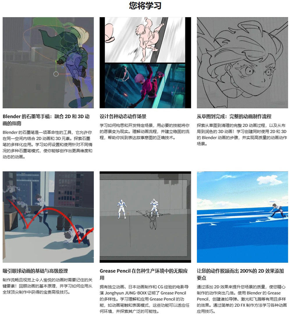 Blender制作2D/3D动漫打斗动作动画全流程教程(中英字幕) Dynamic 2D/3D Action Animation Using Blender