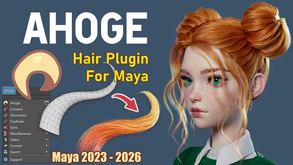 Maya头发制作生成插件 Ahoge 0.9.2 • Hair plugin for Maya