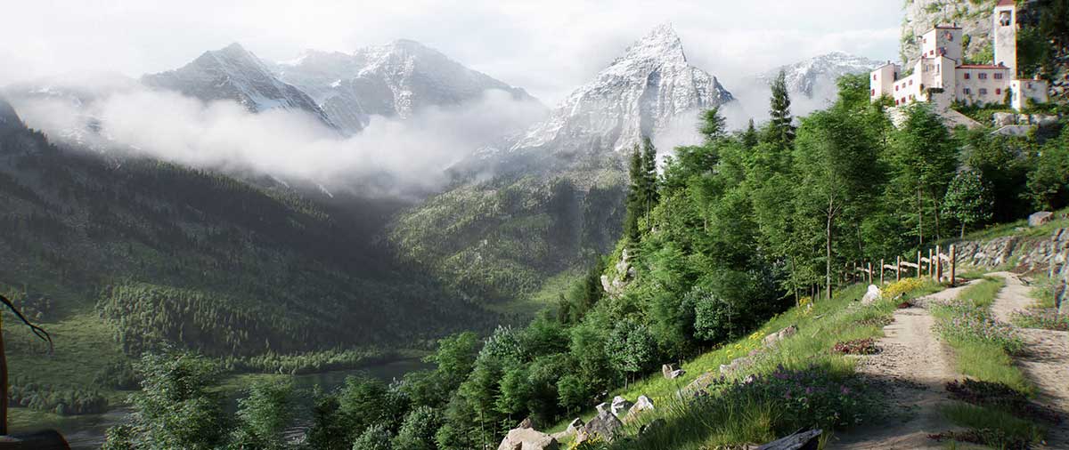 高细节的山地地形3D模型资产下载(Blender,OBJ) Classic Mountain Pack Full (Blender/OBJ格式) + 中文字幕视频教程