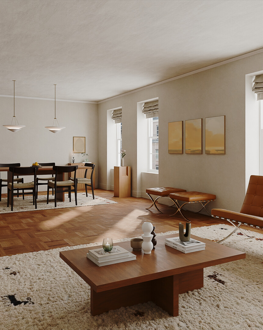 室内客厅餐厅桌子椅子3D模型下载(C4D/OC,Blender,FBX)