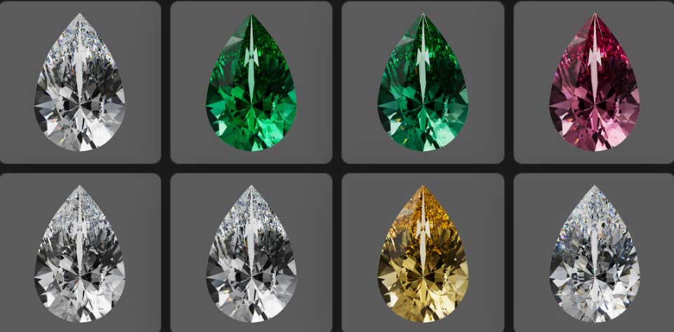 32个GSG灰猩猩宝石钻石材质贴图C4D预设下载