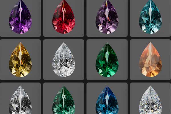 32个GSG灰猩猩宝石钻石材质贴图C4D预设下载