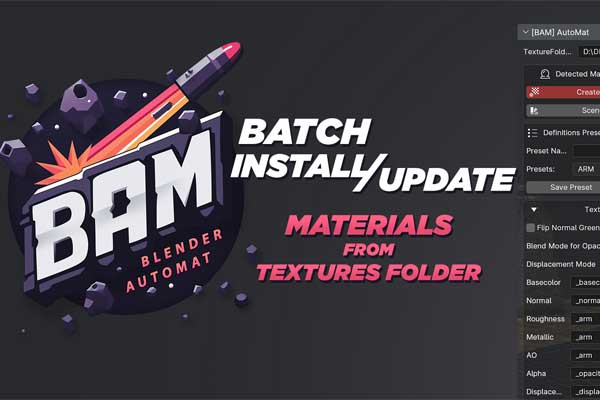 批量材质设置管理Blender插件 [BAM] AutoMat V1.1.6