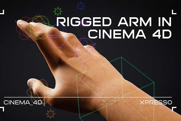 C4D骨骼绑定手3D模型+预设 Rigged Hand in Cinema 4D [C4D/Xpresso]