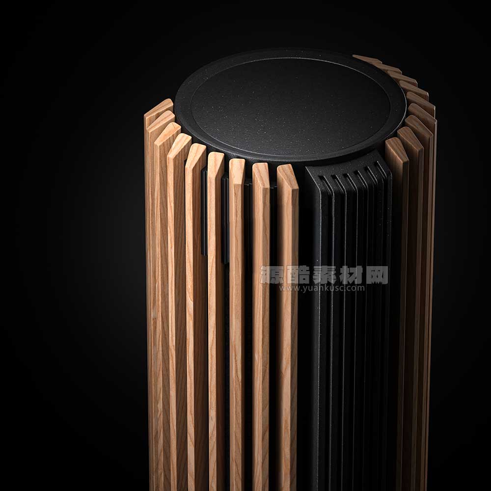 C4D复古木制音响特写OC渲染工程复古音箱3D模型