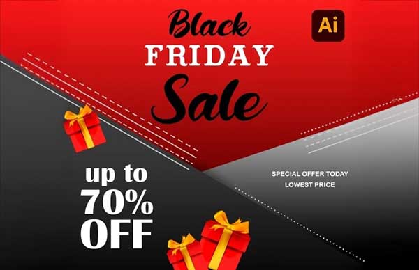 82种活动促销背景横幅标签装饰AI矢量素材 Black Friday Sale Backgrounds