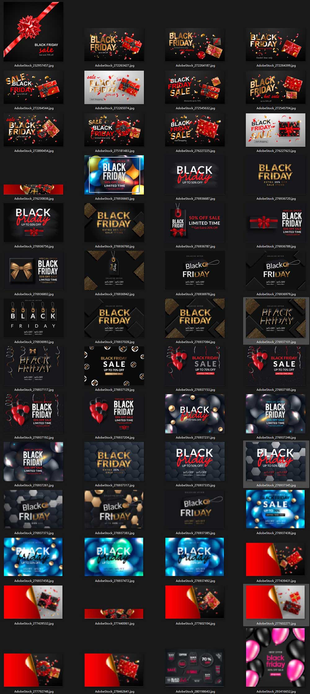82种活动促销背景横幅标签装饰AI矢量素材 Black Friday Sale Backgrounds